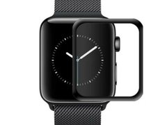 Folie de protectie iUni pentru Smartwatch Apple Watch 42mm 3D Tempered Glass Negru